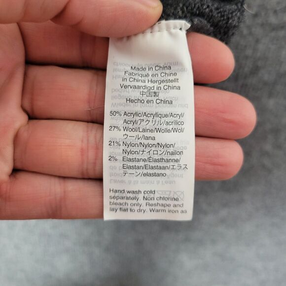 MADEWELL K5429 Gray Wool Dashwood V-Neck Sweater with Bubble Sleeves SIZE SMALL - Picture 9 of 10